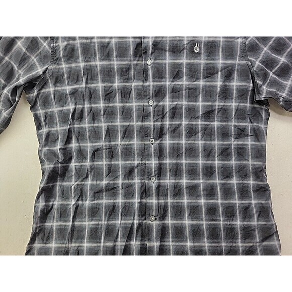 John Varvatos U.S.A Men XL Black Plaid Casual Button Down Shirt Lightweight LS - Picture 3 of 10